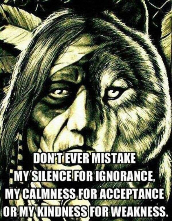 DON'T EVER MISTAKE MY SILENCE FOR IGNORANCE, MY CALMNESS FOR ACCEPTANCE OR MY KINDNESS FOR WEAKNESS.
