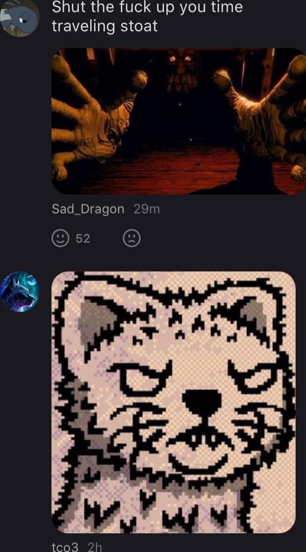 Shut the fuck up you time traveling stoat 9 O