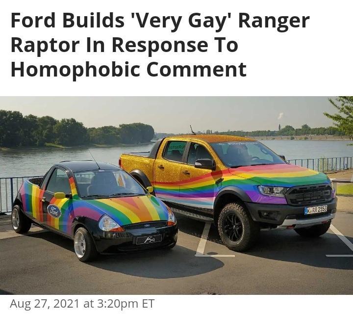 Ford Builds Very Gay Ranger Raptor In Response To Homophobic Comment Aug 272021 at 320pm ET