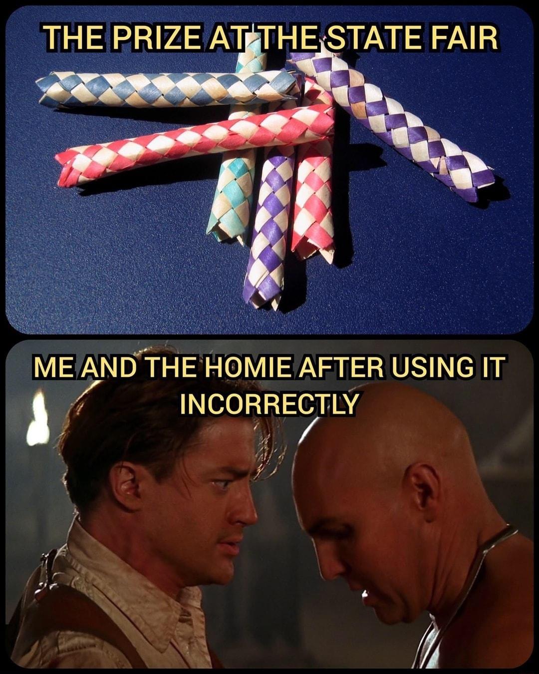 THE PRIZE ATITHESTATE FAIR ME AND THE HOMIE AFTER USING IT y INCORRETLV o R Fousriit 4