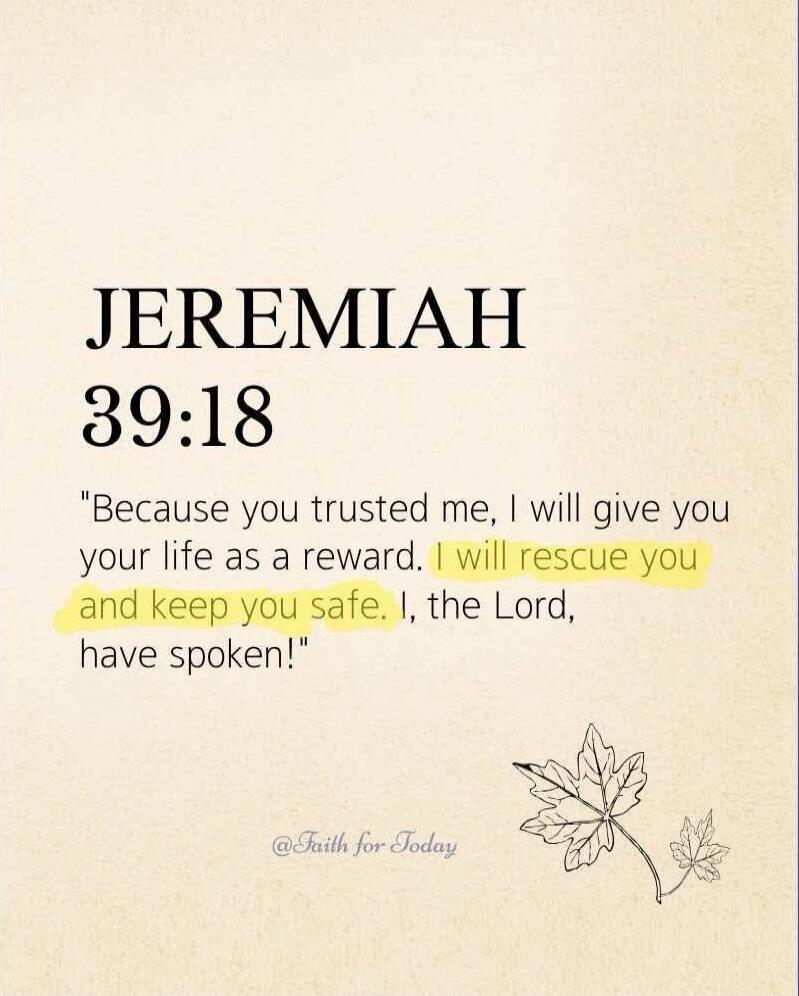 JEREMIAH 39:18 