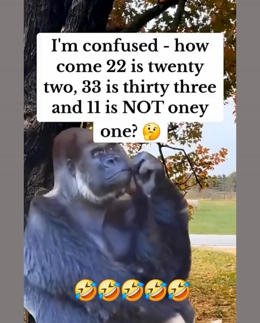 I'm confused - how come 22 is twenty two, 33 is thirty three and 11 is NOT oney one? 🤔