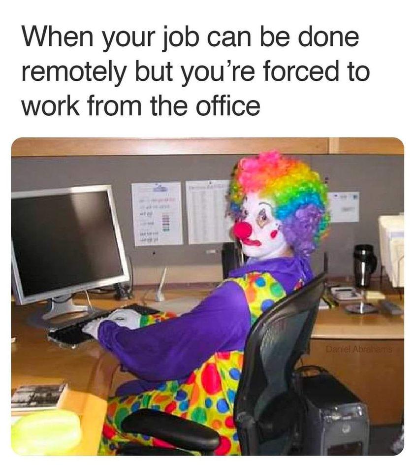 When your job can be done remotely but youre forced to work from the office