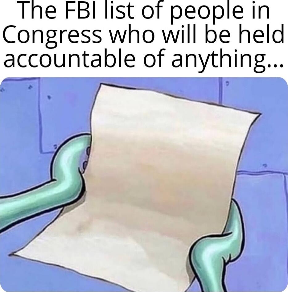 The FBI list of people in Congress who will be held accountable of anything...