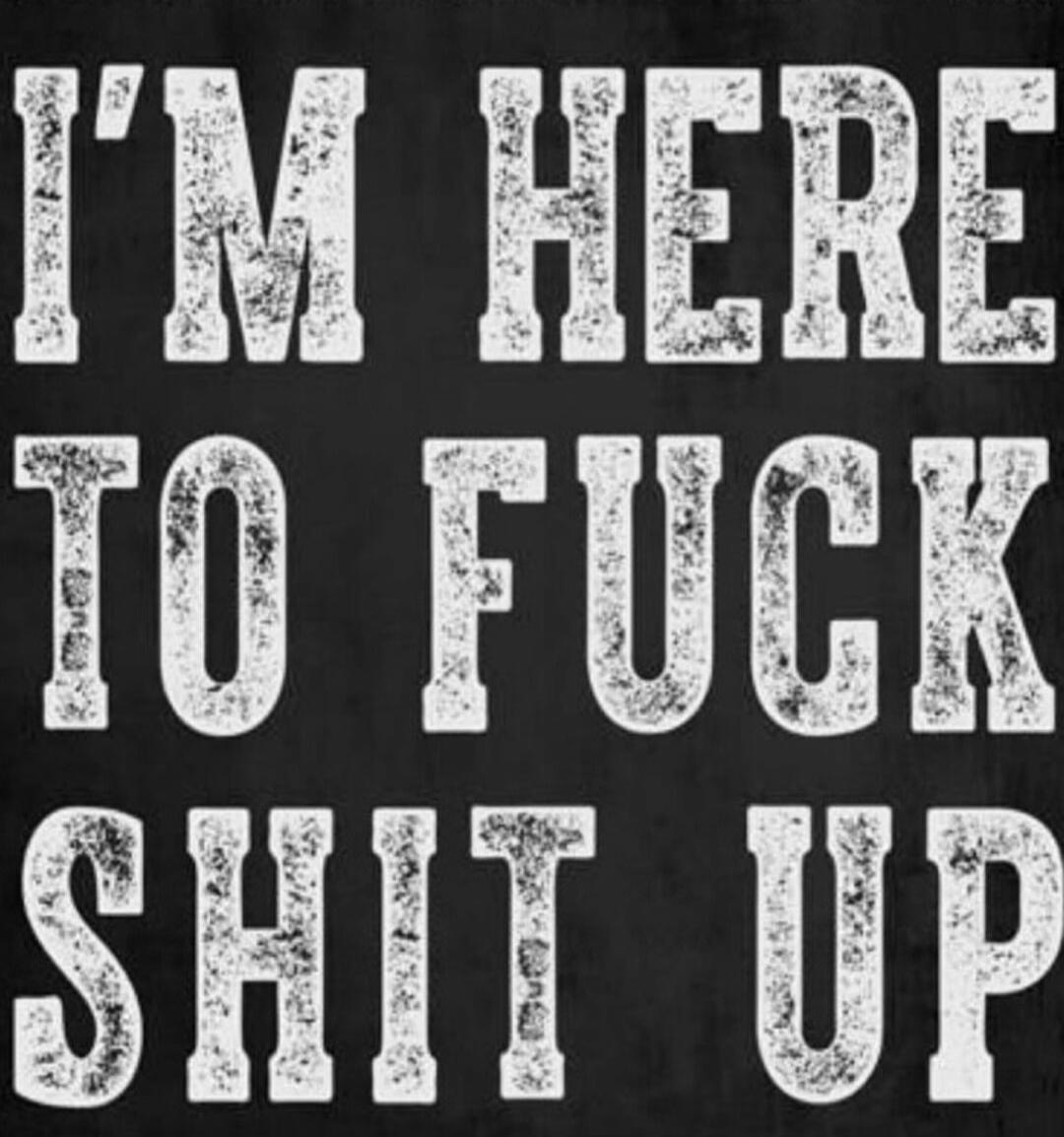 I'M HERE TO FUCK SHIT UP