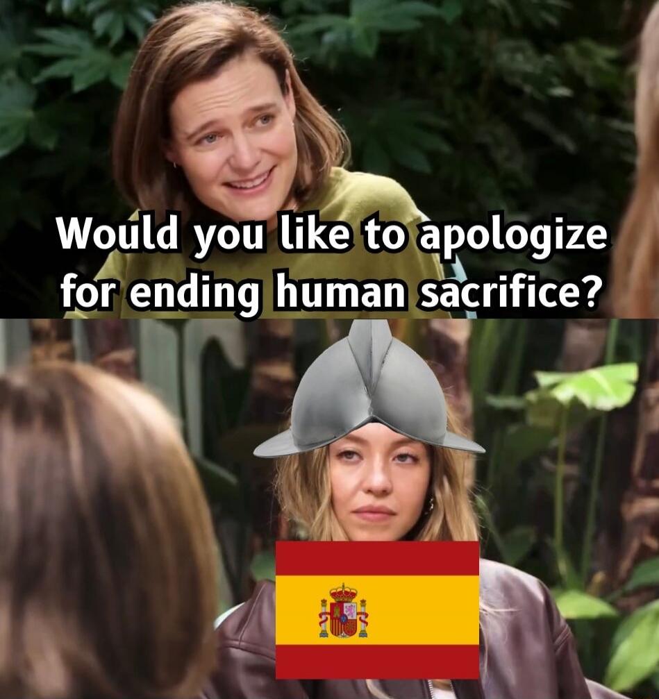 Would you like to apologize for ending human sacrifice?