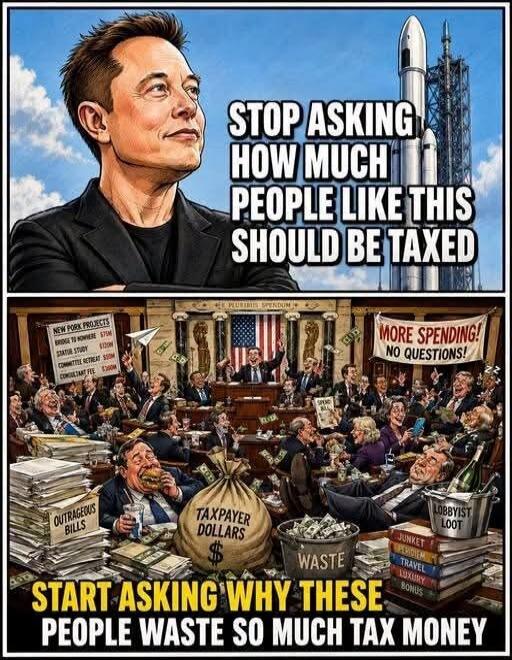 STOP ASKING HOW MUCH PEOPLE LIKE THIS SHOULD BE TAXED. NEW PORK PROJECTS. MORE SPENDING! NO QUESTIONS! OUTRAGEOUS BILLS. TAXPAYER DOLLARS. WASTE. LOBBYIST LOOT. JUNKET. FREEDOM. TRAVEL. LUXURY. BONUS. START ASKING WHY THESE PEOPLE WASTE SO MUCH TAX MONEY.