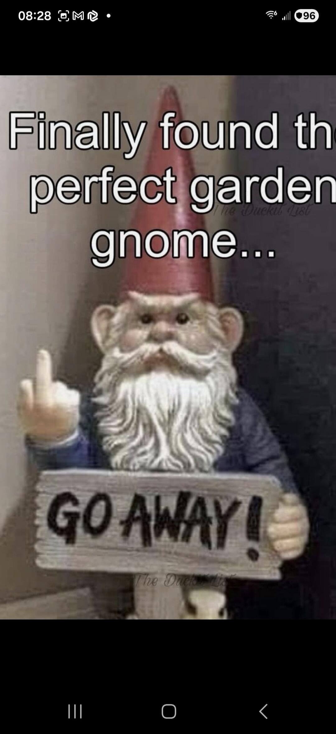 Finally found the perfect garden gnome... GO AWAY!