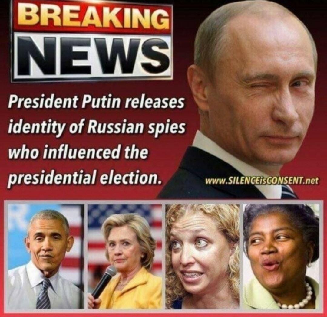 President Putin releases identity of Russian spies who influenced the W presidential election wwwSILENGEISGONSENTnet