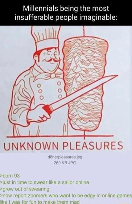 Millennials being the most insufferable people imaginable UNKNOWN PLEASURES