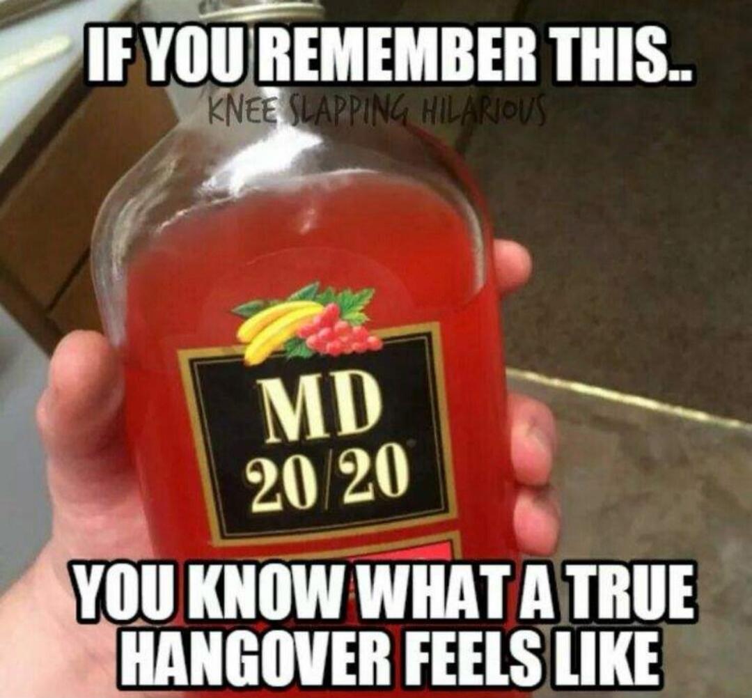 IF YOU REMEMBER THIS.. KNEE SLAPPING HILARIOUS MD 20/20 YOU KNOW WHAT A TRUE HANGOVER FEELS LIKE