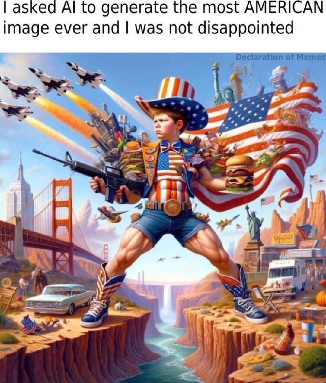 asked Al to generate the most AMERICAN image ever and was not disappointed