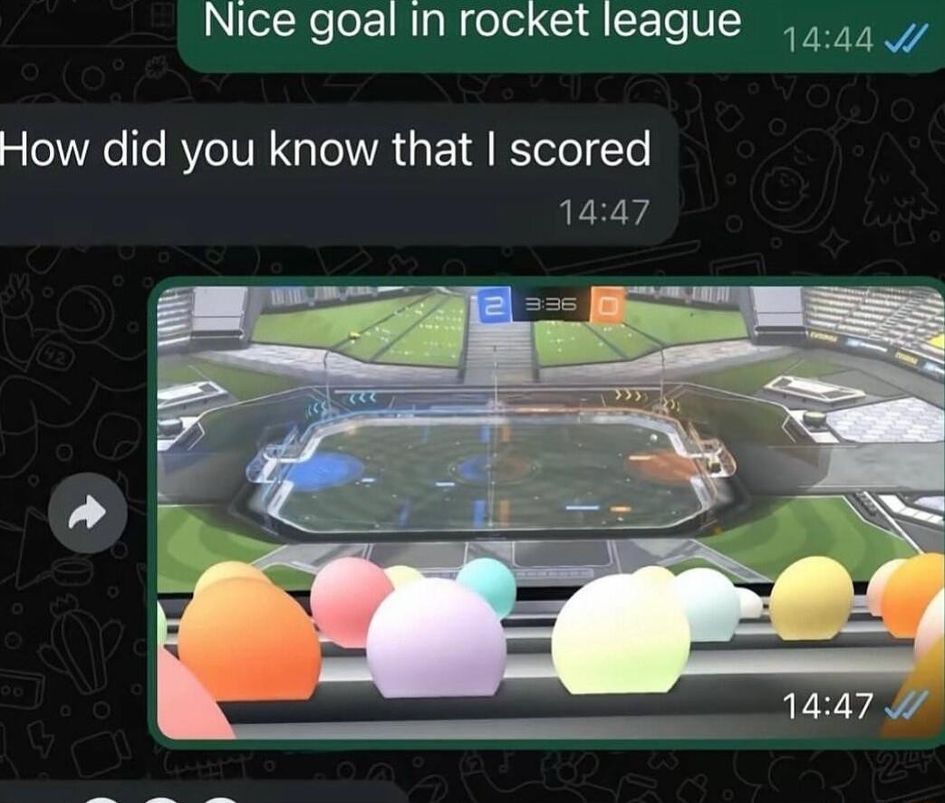 Nice goal in rocket league How did you know that scored 1447