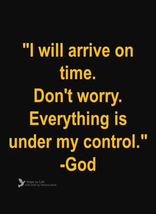 l will arrive on time Dont worry Everything is under my control