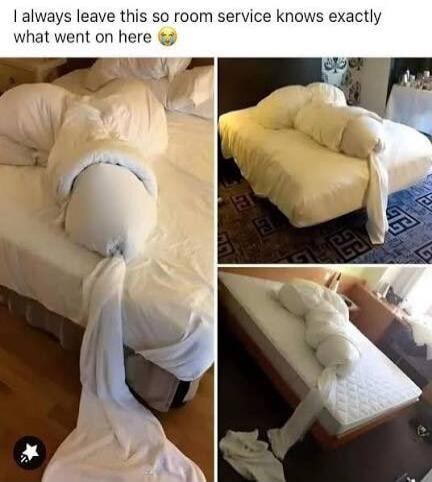 I always leave this so room service knows exactly what went on here 🤮