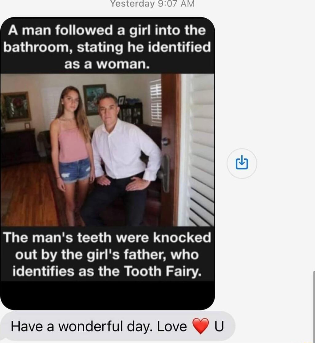 LUELR GGG ERC TR GR G Y bathroom stating he identified as a woman RUCEUEDIER CL ORI G LN RGN T ER E1G LT TE CENGESEER QTR LI G N T Have a wonderful day Love U