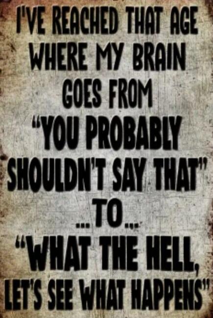 I'VE REACHED THAT AGE WHERE MY BRAIN GOES FROM 