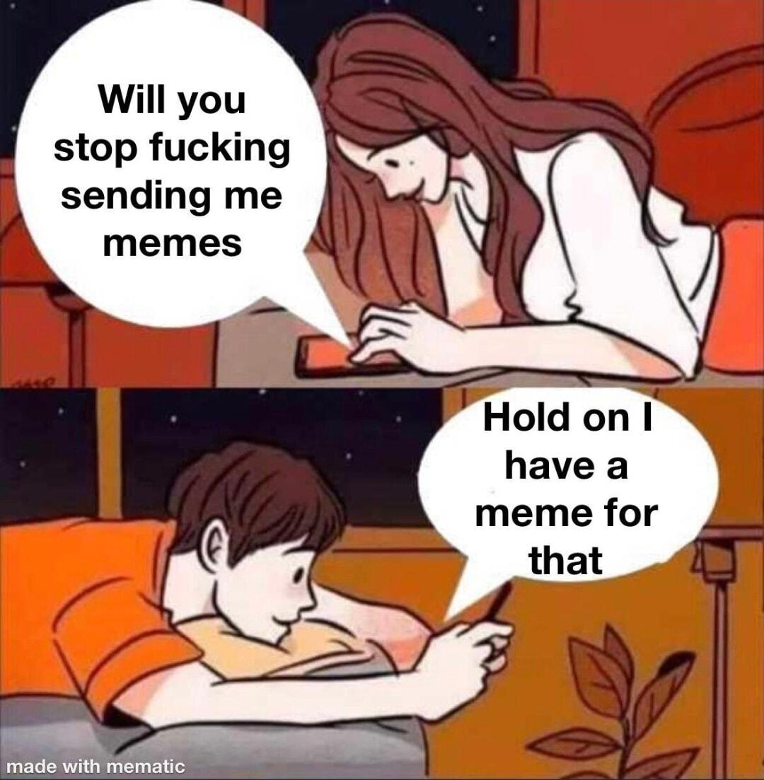 Will you stop fucking sending me memes