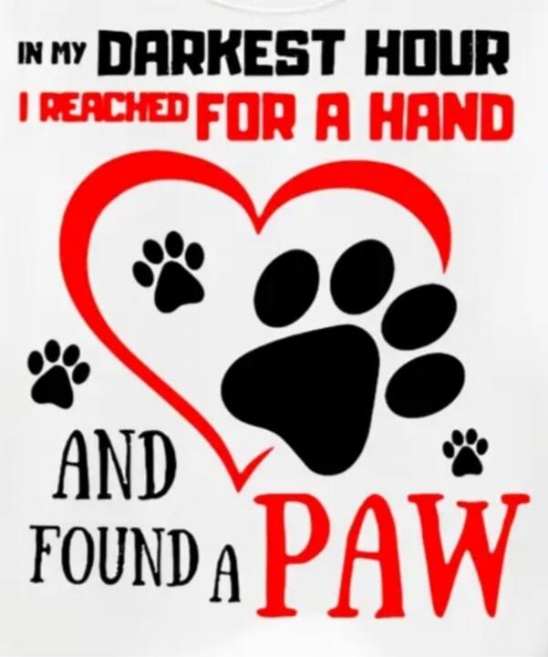 IN MY DARKEST HOUR I REACHED FOR A HAND AND FOUND A PAW