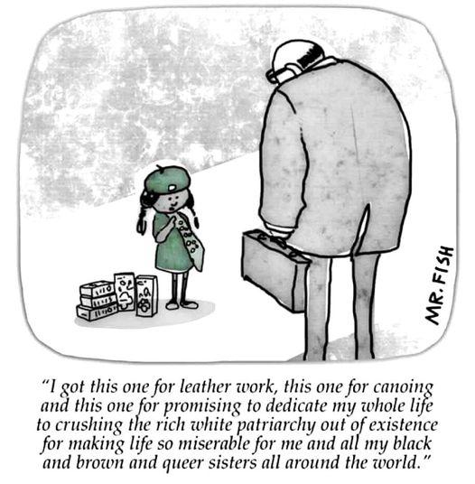 I ot this one for leather work this one for canoing and this one for promising to dedicate my whole life to crushing the rich white patriarchy out of existence for making life so miserable for me and all my black and brown and queer sisters all around the world