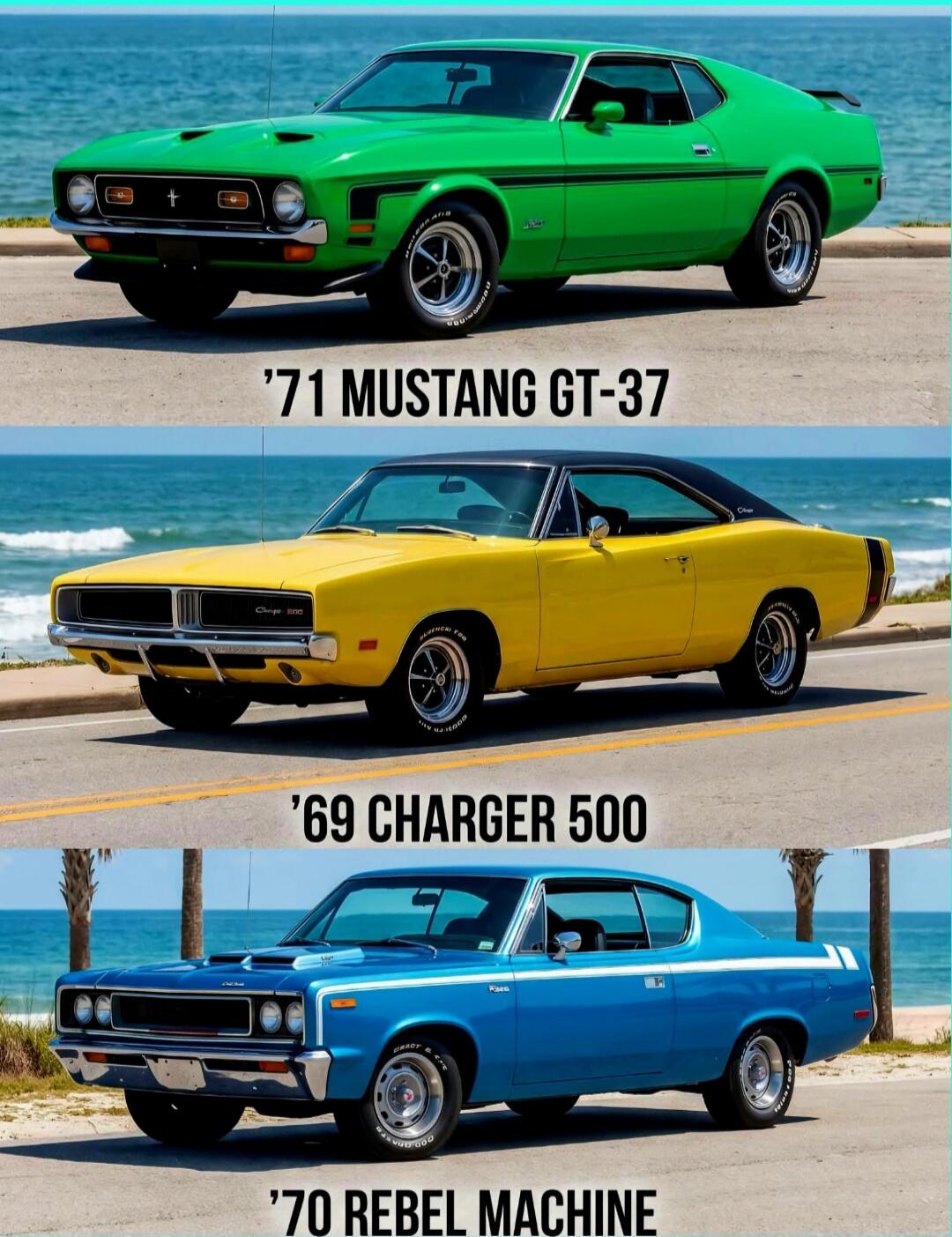 '71 MUSTANG GT-37 '69 CHARGER 500 '70 REBEL MACHINE