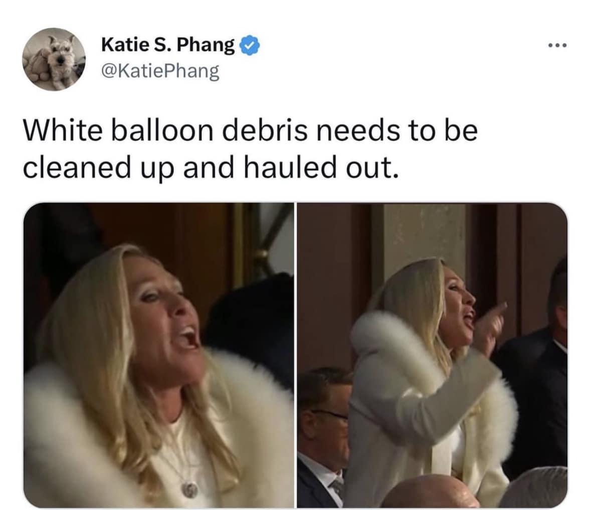 K White balloon debris needs to be cleaned up and hauled out