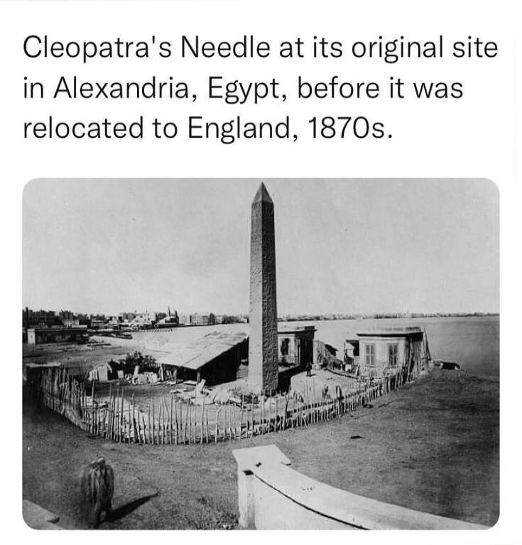 Cleopatras Needle at its original site in Alexandria Egypt before it was relocated to England 1870s