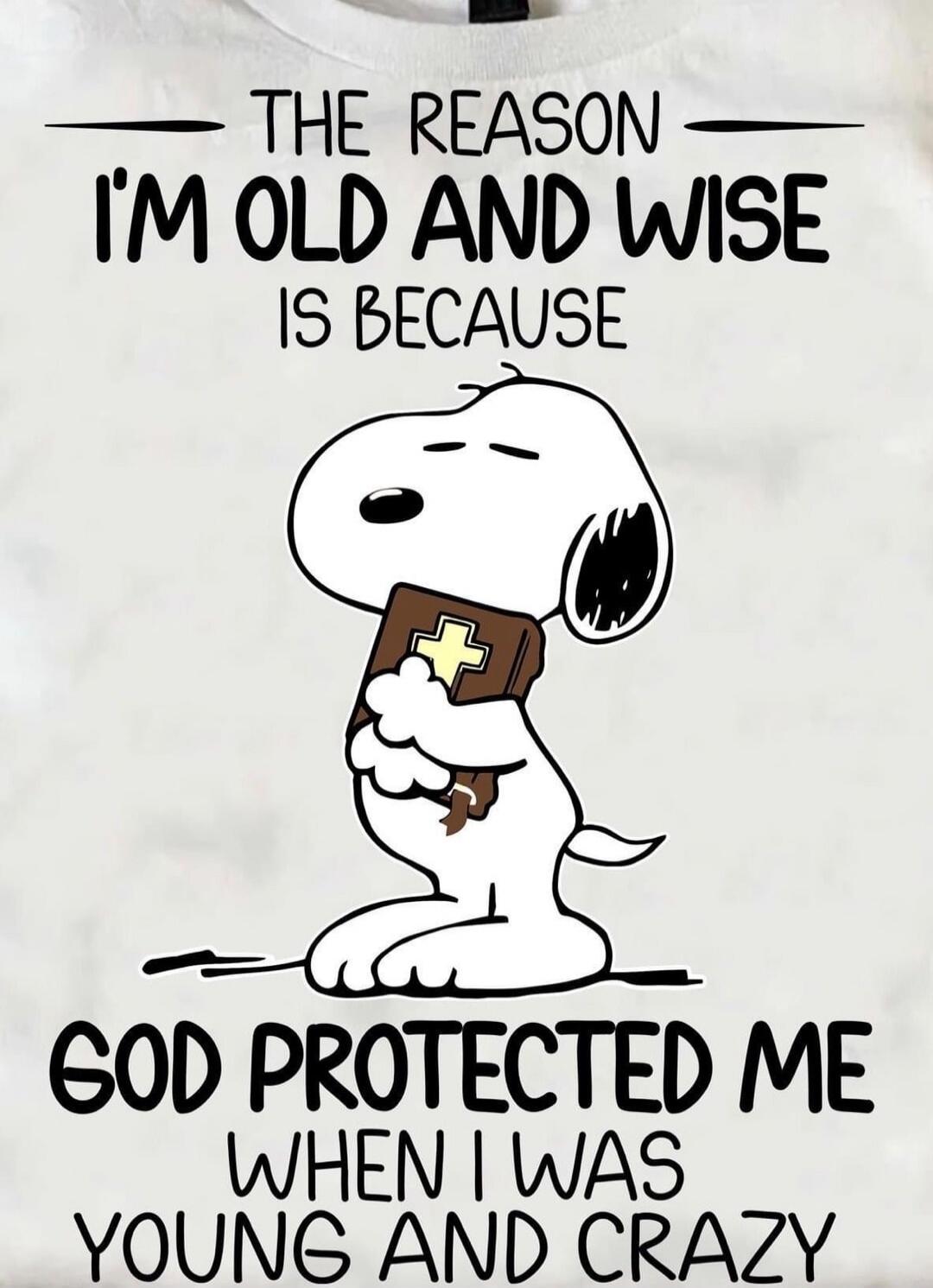THE REASON I'M OLD AND WISE IS BECAUSE GOD PROTECTED ME WHEN I WAS YOUNG AND CRAZY