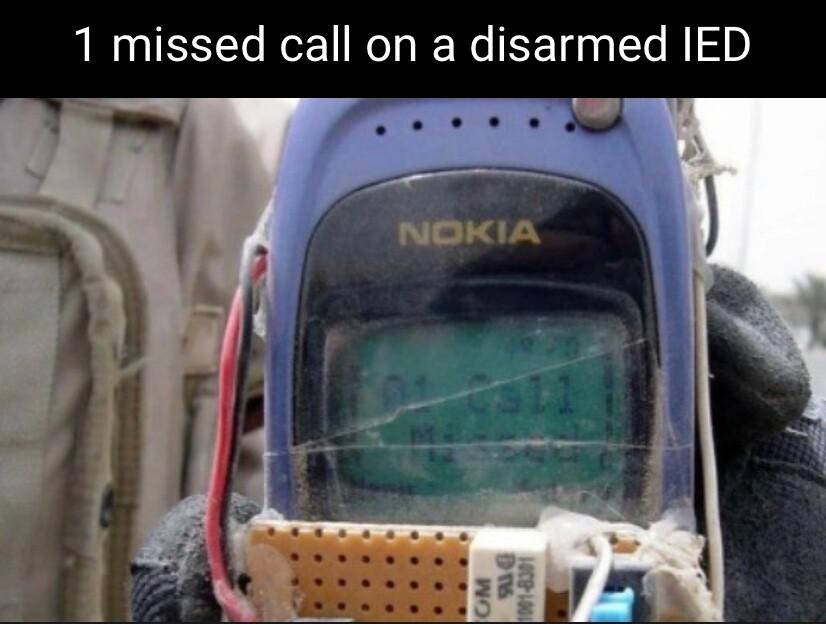 1 missed call on a disarmed IED