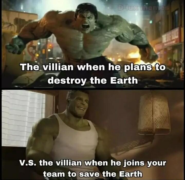 destroy the Earth VS the villianwhen he joins your RCETURGIEEVER O TN 10l