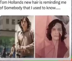 om Hollands new hair is reminding me of Somebody that used to know