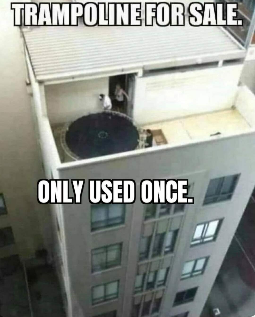 TRAMPOLINE FOR SALE. ONLY USED ONCE.