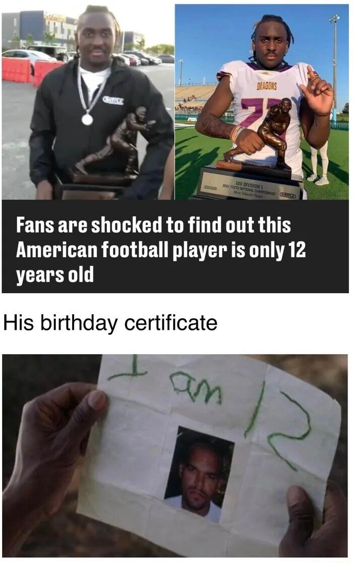 Fans are shocked to find out this American football player is only 12 years old