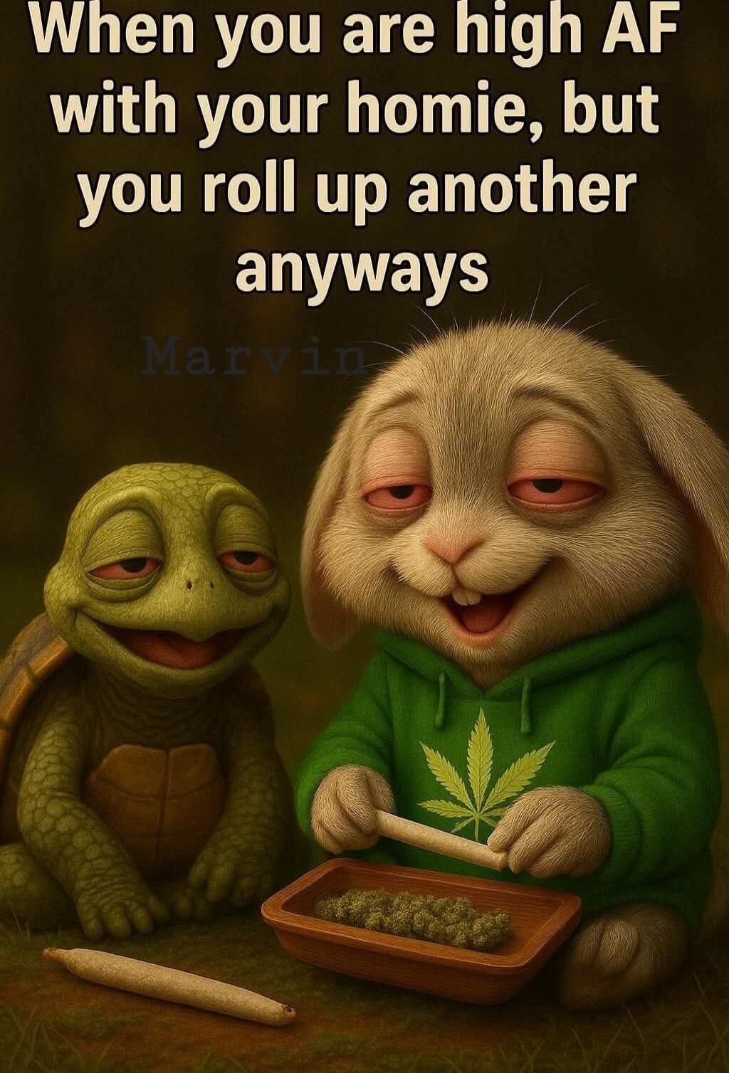 When you are high AF with your homie, but you roll up another anyways