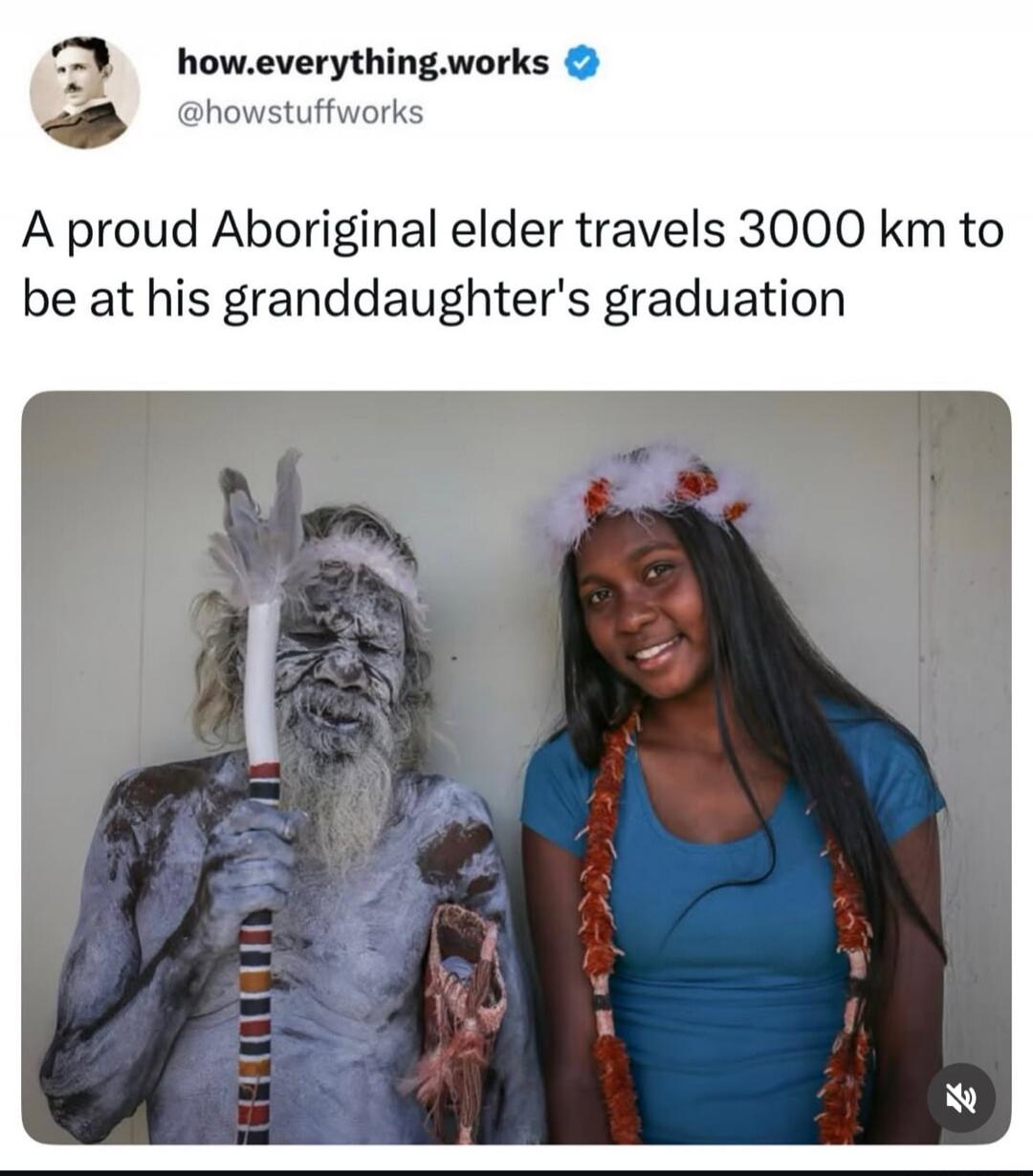 A proud Aboriginal elder travels 3000 km to be at his granddaughter's graduation