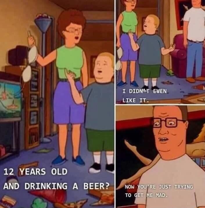 WL 12 YEARS OLD b AND DRINKING A BEER o LD S Al