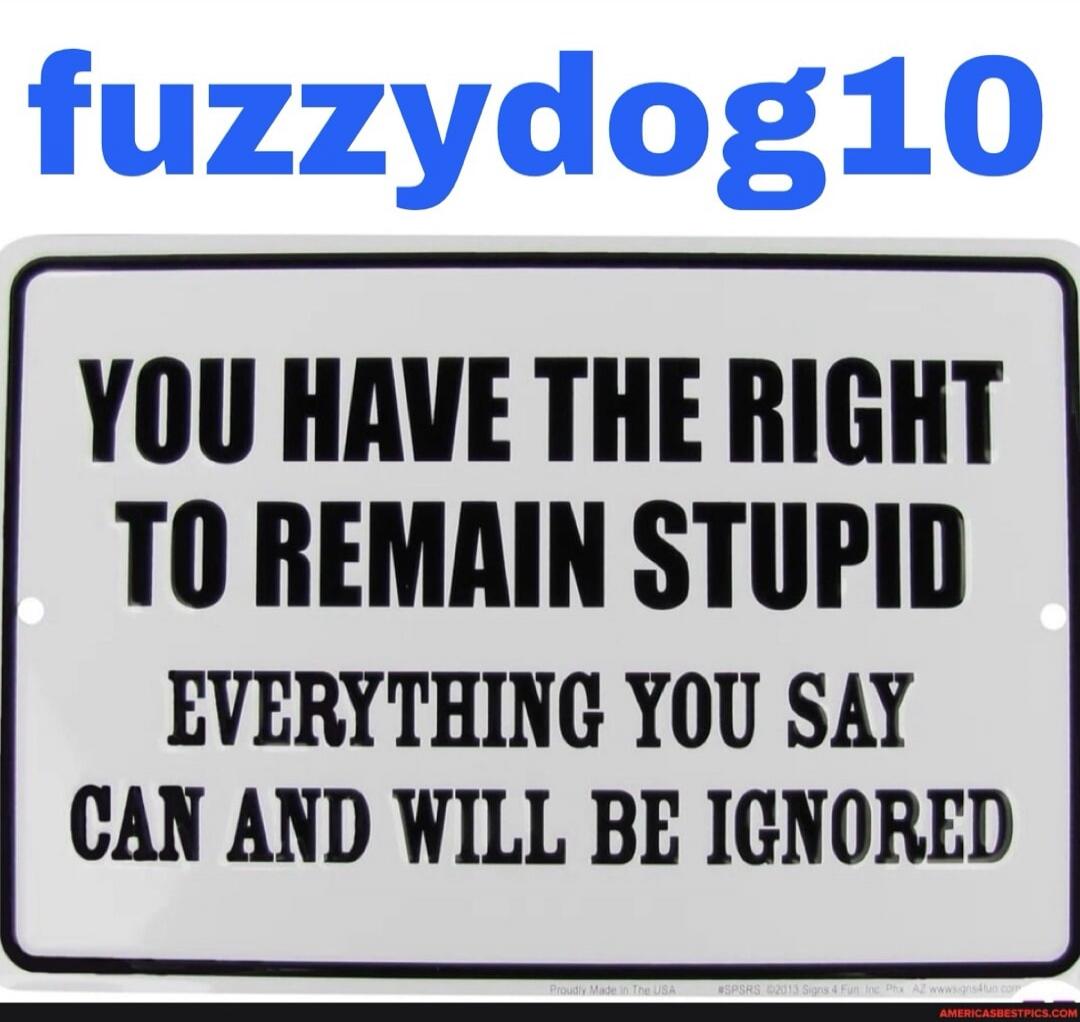 YOU HAVE THE RIGHT TO REMAIN STUPID EVERYTHING YOU SAY CAN AND WILL BE IGNORED