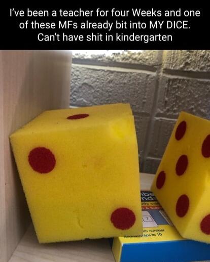 RTL LR G EIR IR VAN EE LI T of these MFs already bit into MY DICE Cant have shit in kindergarten