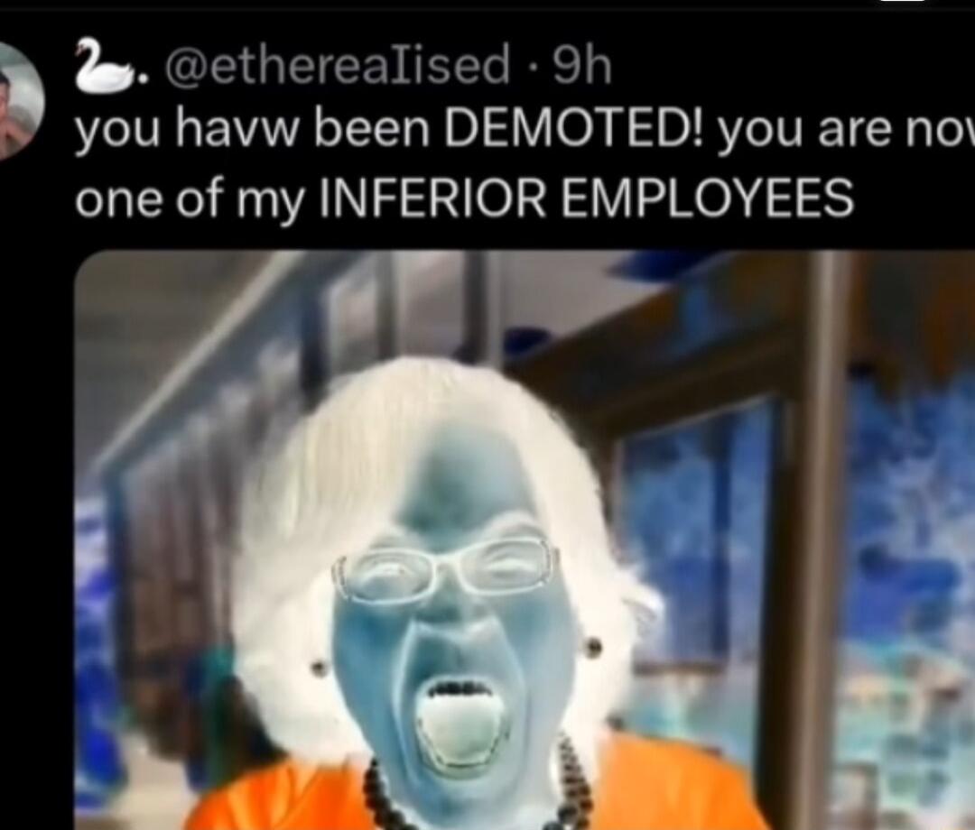 etherealised 9h you havw been DEMOTED you are no one of my INFERIOR EMPLOYEES 7 d