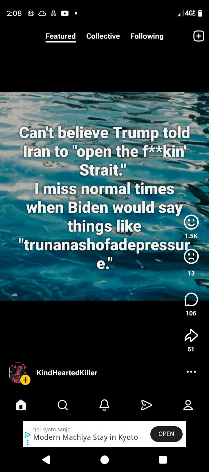 Can't believe Trump told Iran to 