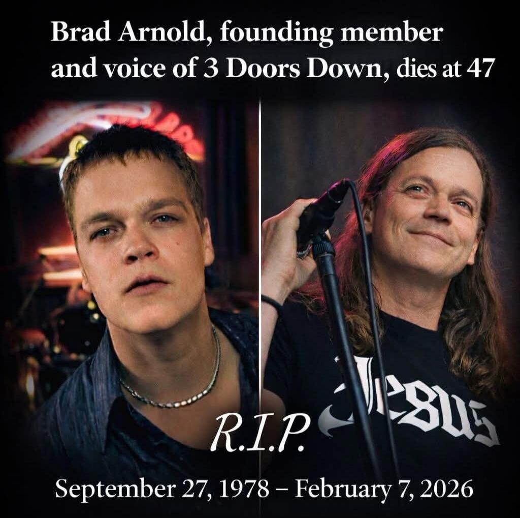 Brad Arnold, founding member and voice of 3 Doors Down, dies at 47
R.I.P.
September 27, 1978 – February 7, 2026