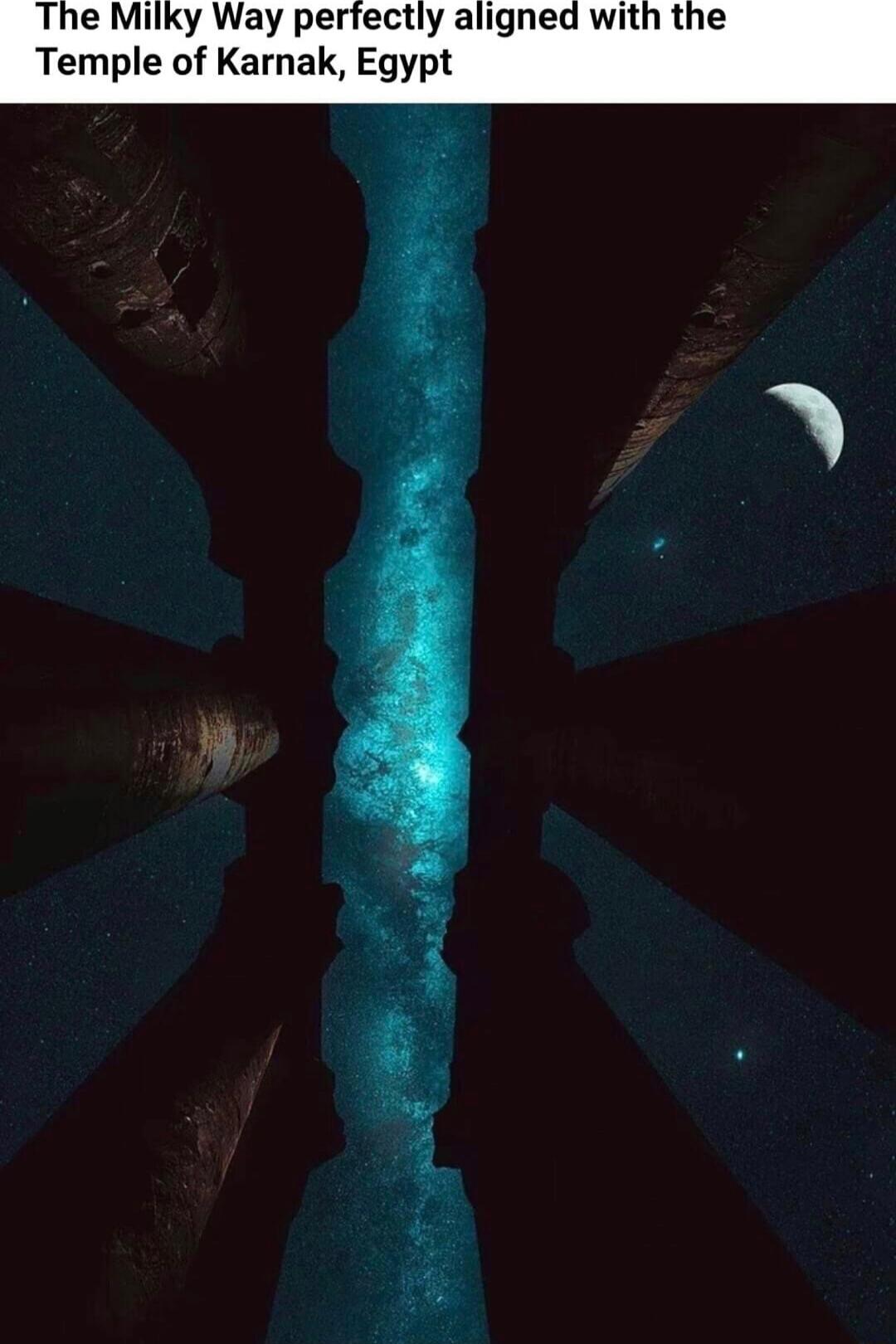 The Milky Way perfectly align Temple of Karnak Egypt