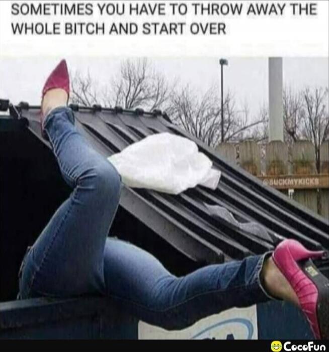 SOMETIMES YOU HAVE TO THROW AWAY THE WHOLE BITCH AND START OVER