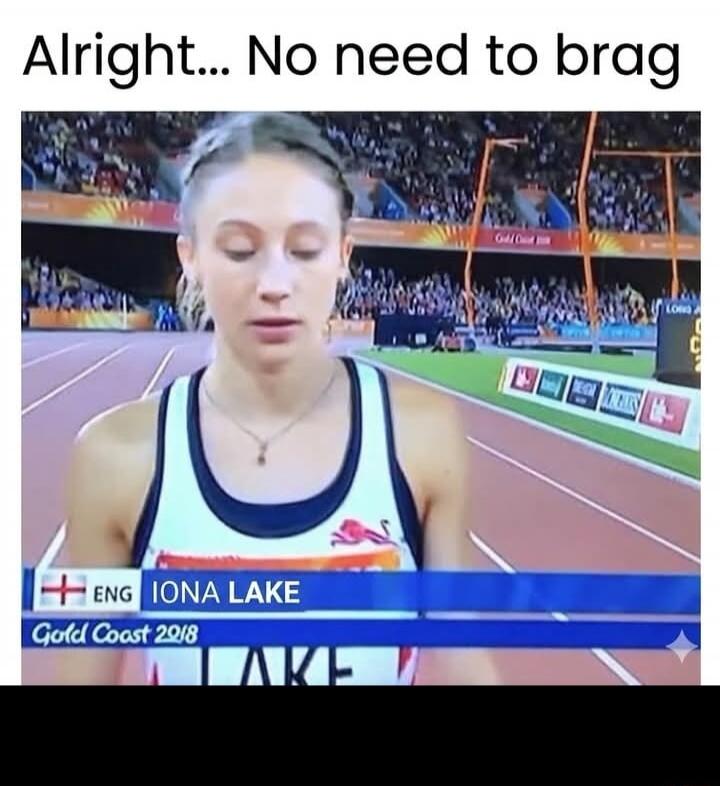 Alright... No need to brag ENG IONA LAKE Gold Coast 2018