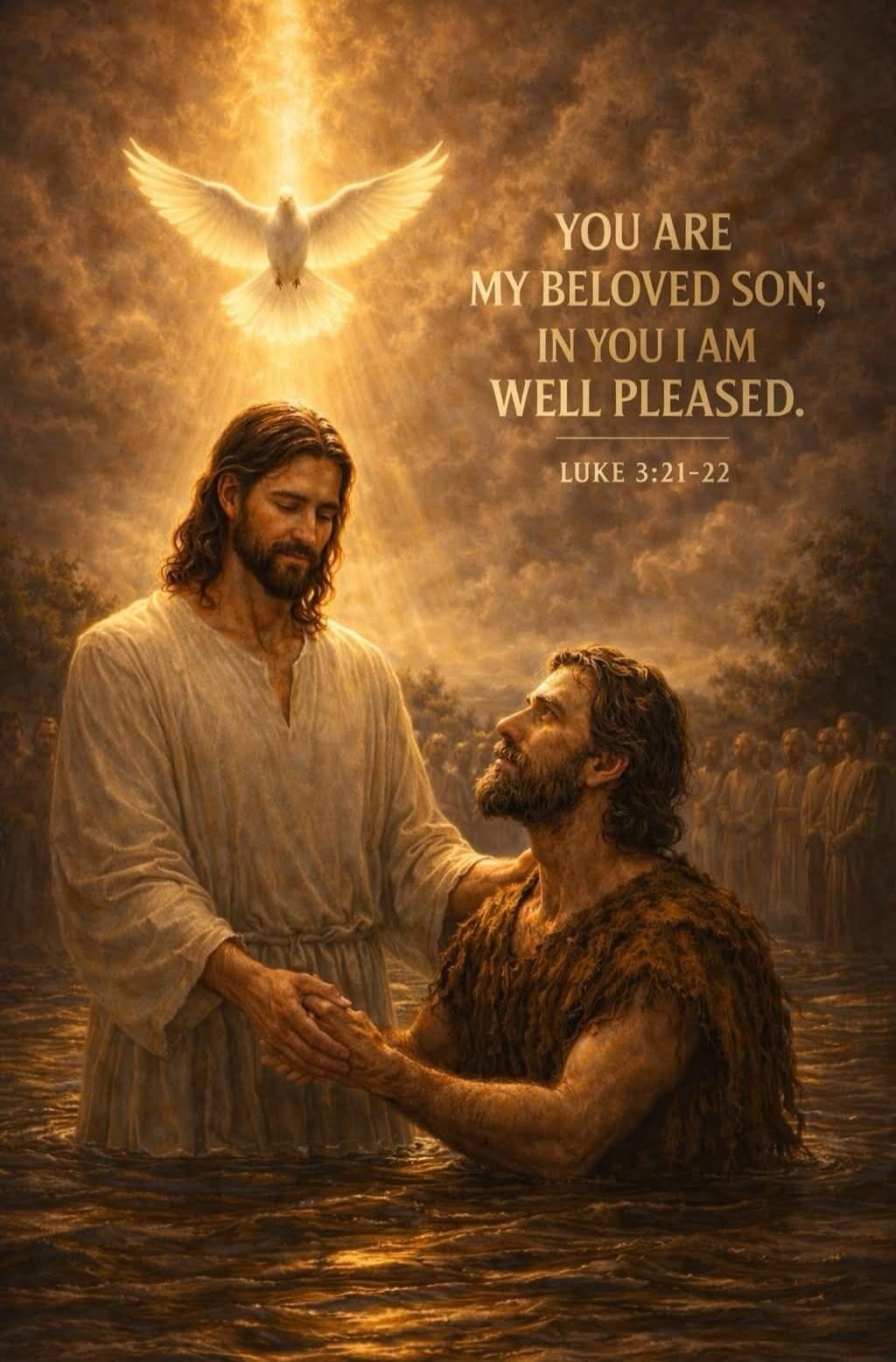 YOU ARE MY BELOVED SON; IN YOU I AM WELL PLEASED. LUKE 3:21-22
