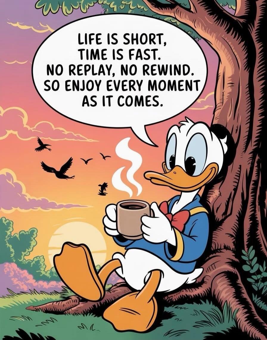 LIFE IS SHORT, TIME IS FAST. NO REPLAY, NO REWIND. SO ENJOY EVERY MOMENT AS IT COMES.