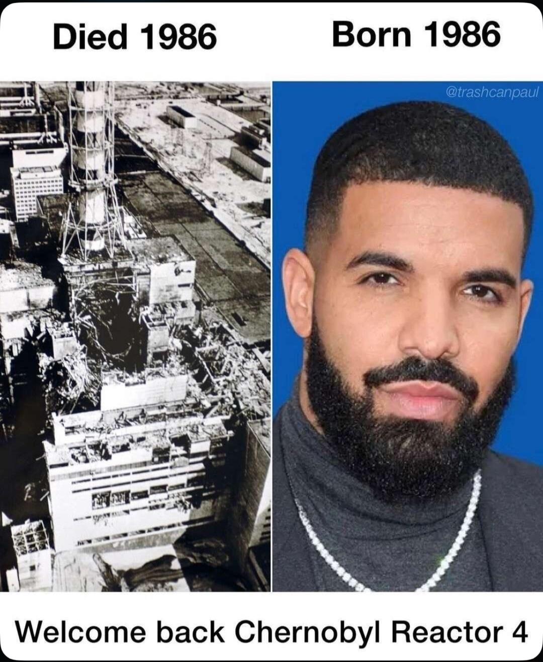 Died 1986 Born 1986 Welcome back Chernobyl Reactor 4