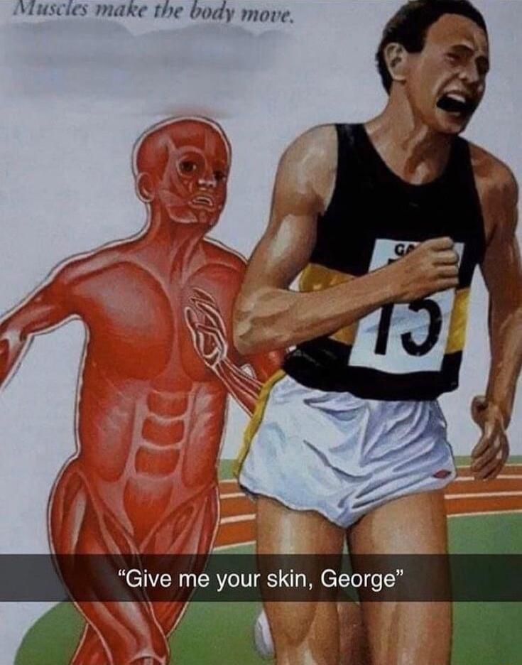 Vuscies make the body move Give me your skin George A
