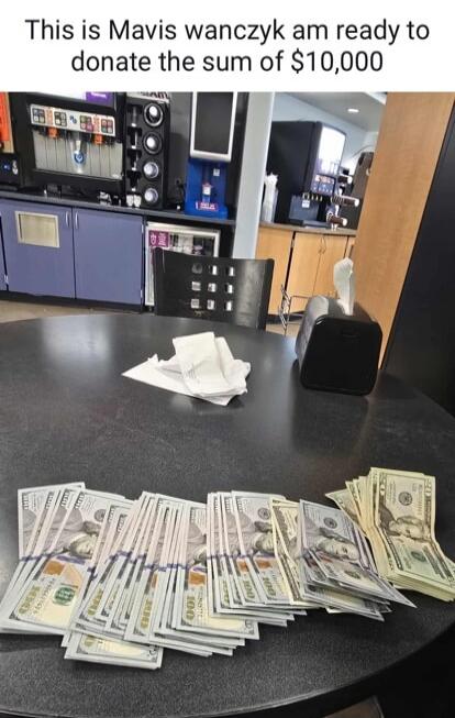 This is Mavis wanczyk am ready to donate the sum of $10,000