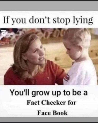 If you dont stop lying Youll grow up tobe a Fact Checker for Face Book